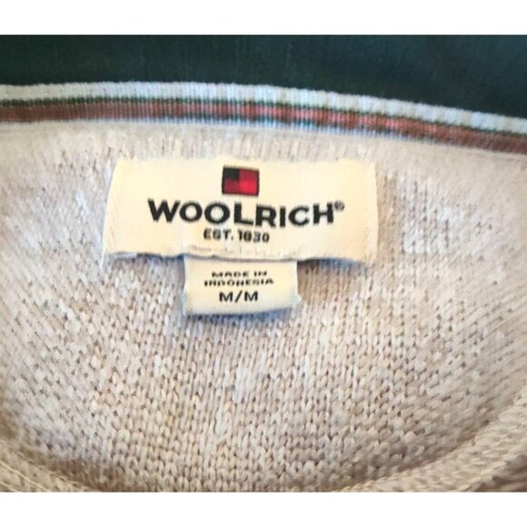 Woolrich Angler Men's Medium Beige 1/4 Zip Polyester Casual Pullover Sweater Top - Picture 4 of 10